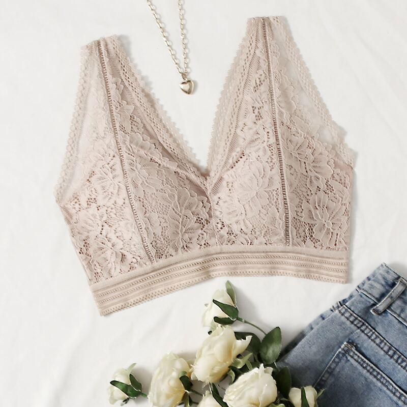 

Floral Lace Bralette, Pink