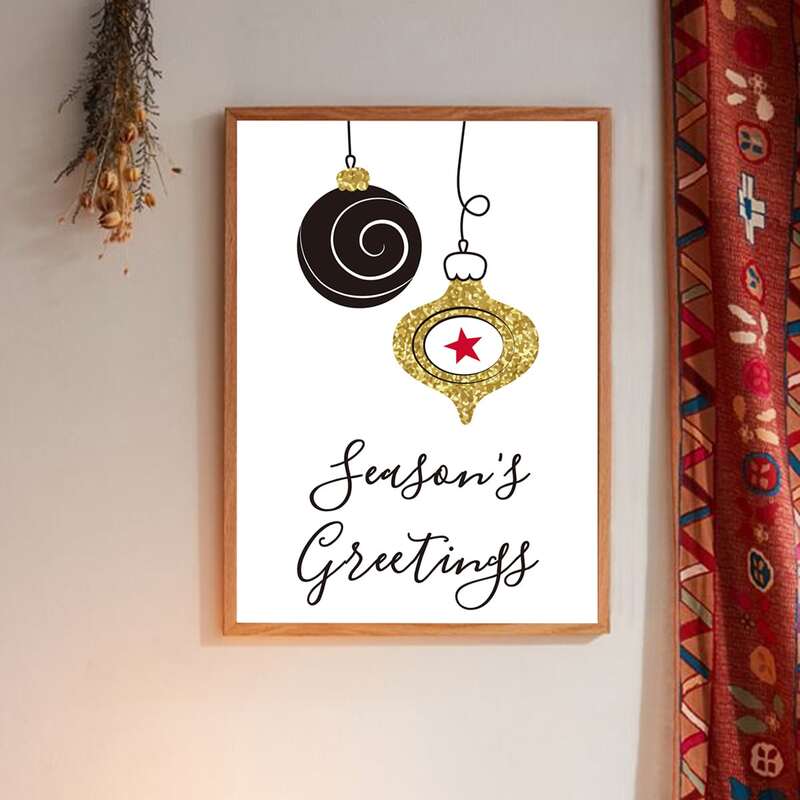 

Christmas Bell Print Wall Painting Without Frame, White