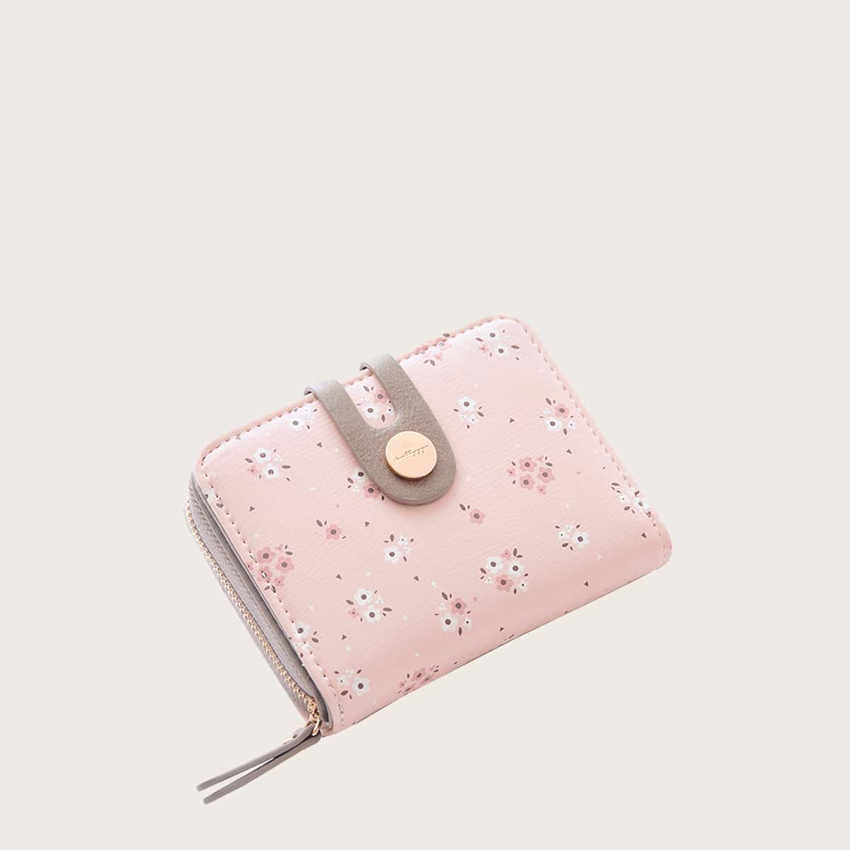

Floral Graphic Short Purse, Pink