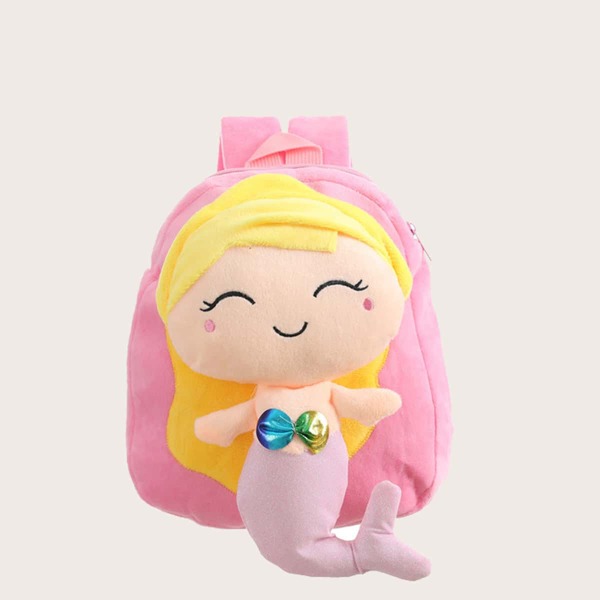 

Girls Mermaid Decor Backpack, Pink