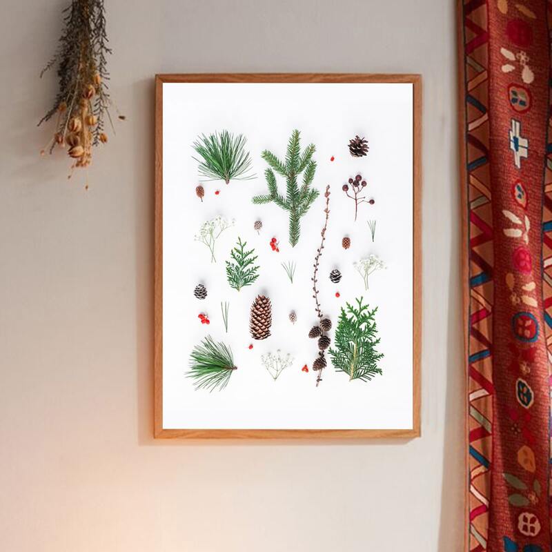 

Plants Print Wall Painting Without Frame, White