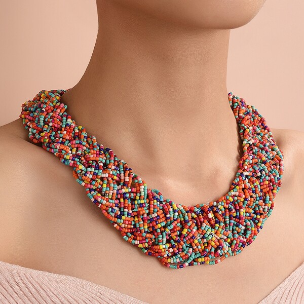 

Colorful Beaded Necklace, Multicolor