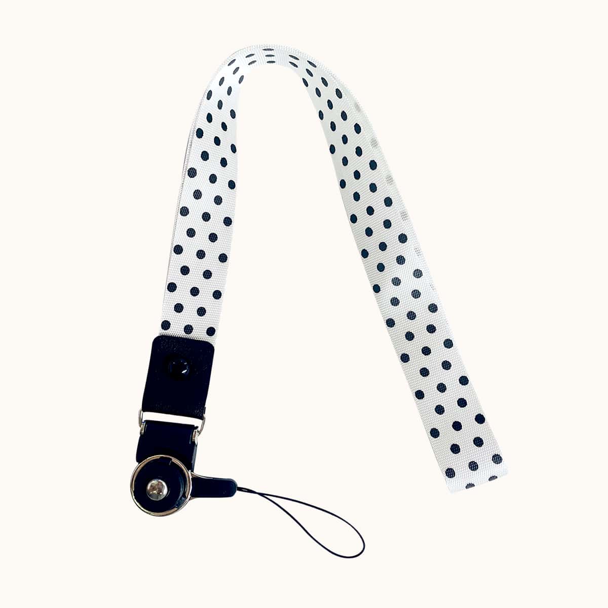 

Polka Dot Lanyard, White