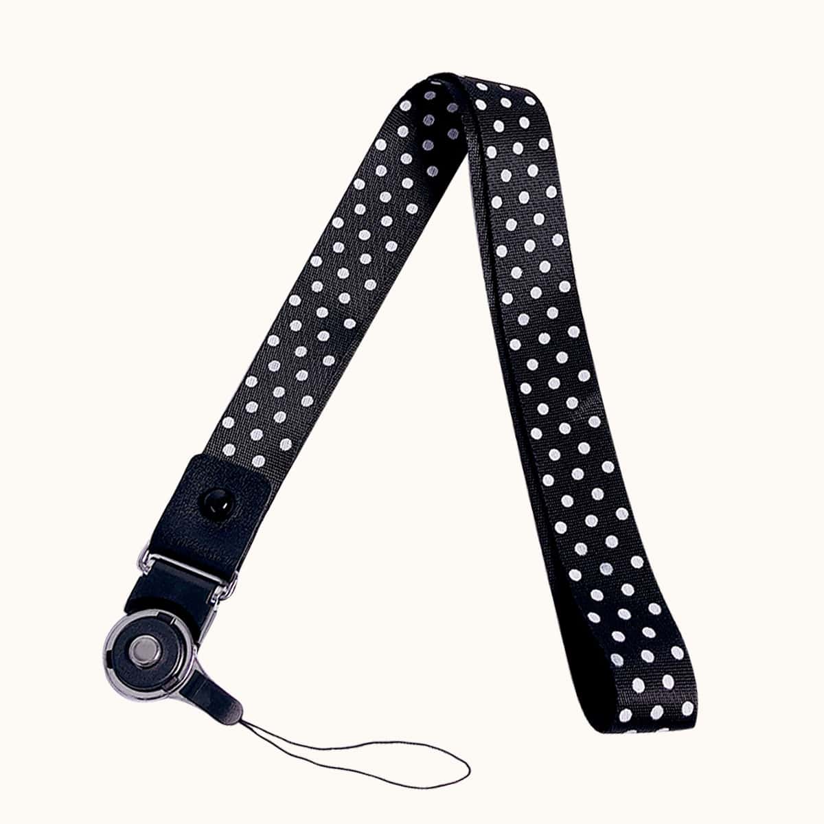 

Polka Dot Lanyard, Black