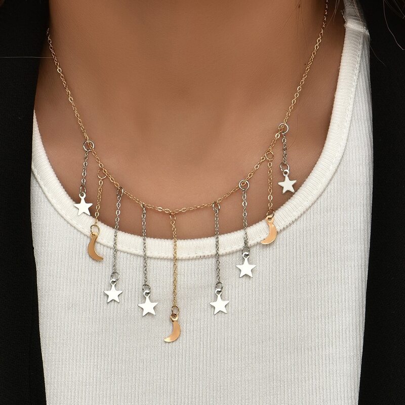 

Star & Moon Charm Necklace, Multicolor