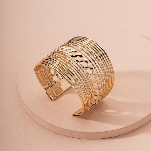 

Hollow Cuff Bangle, Gold