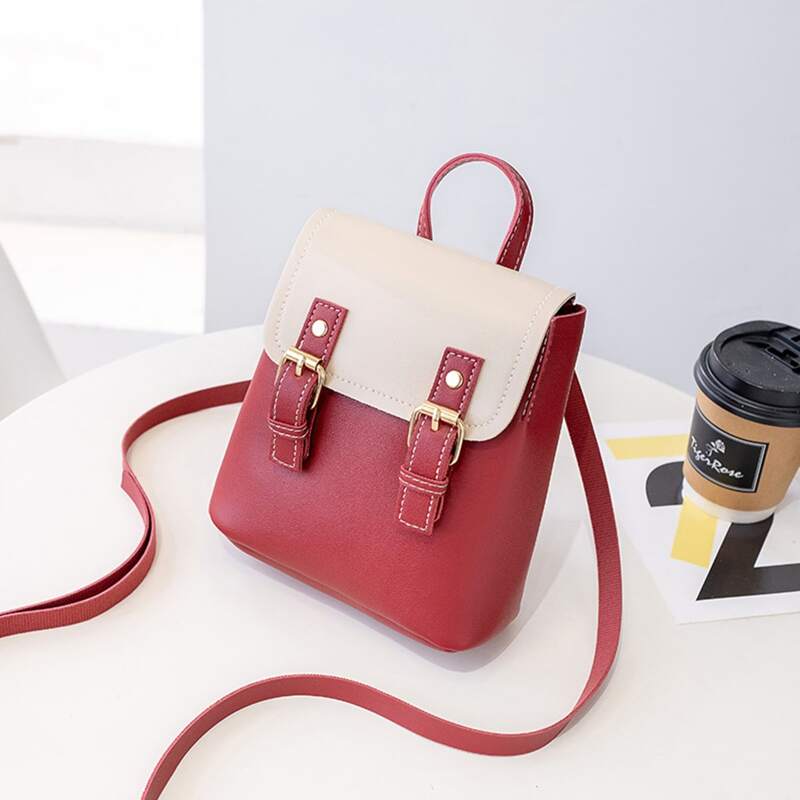 

Colorblock Buckle Backpack, Multicolor