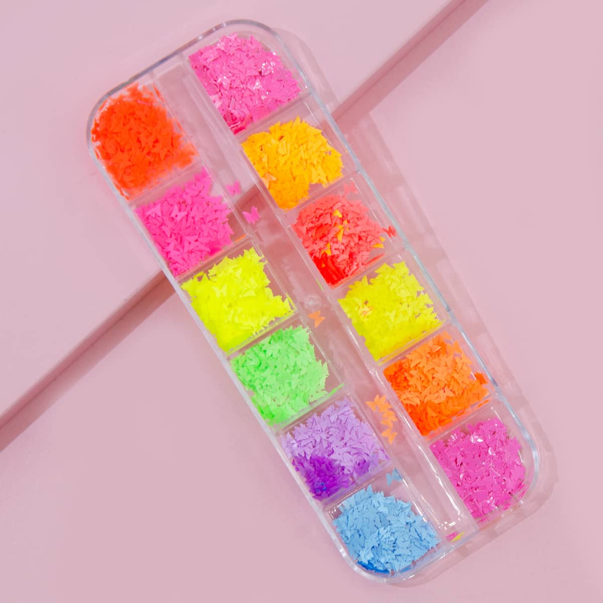 

1box Luminous Butterfly Nail Art Decoration, Multicolor