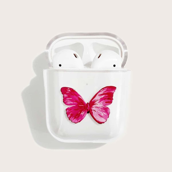 

Прозрачный чехол для Airpods с принтом бабочки