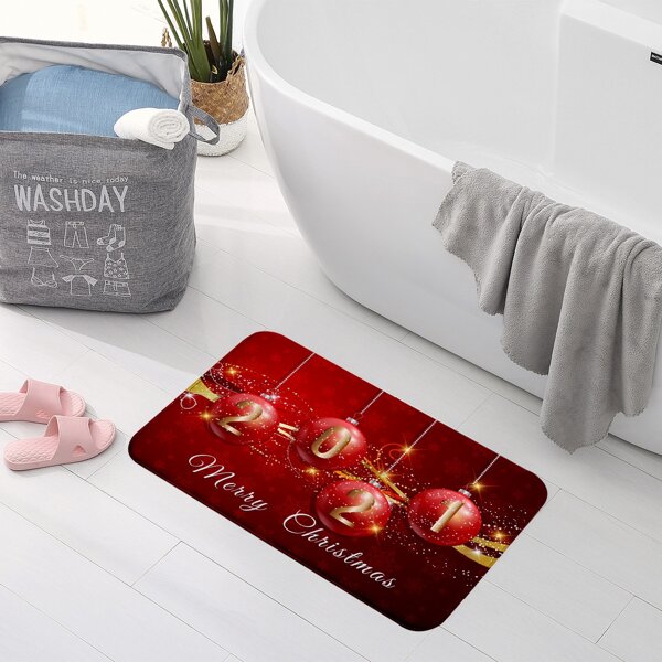 

Christmas Slogan Graphic Floor Mat, Multicolor