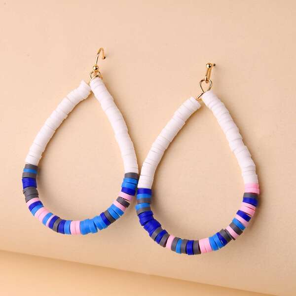 

Clay Beaded Water Drop Earrings, Multicolor