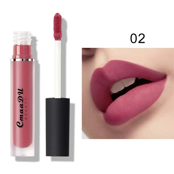 

1шт стойкий водостойкий матовый блеск для губ 02, Розовые