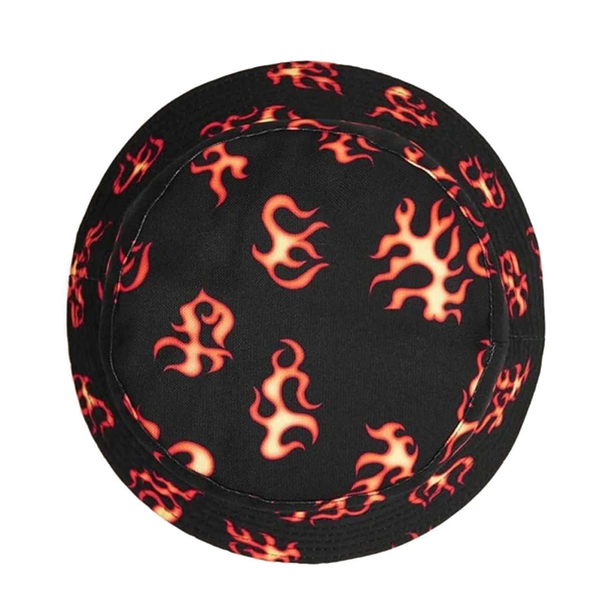 

Flame Pattern Bucket Hat, Black