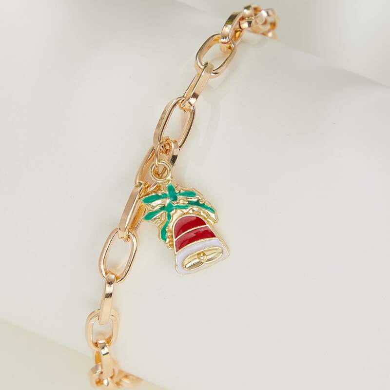 

Christmas Bell Charm Bracelet, Gold