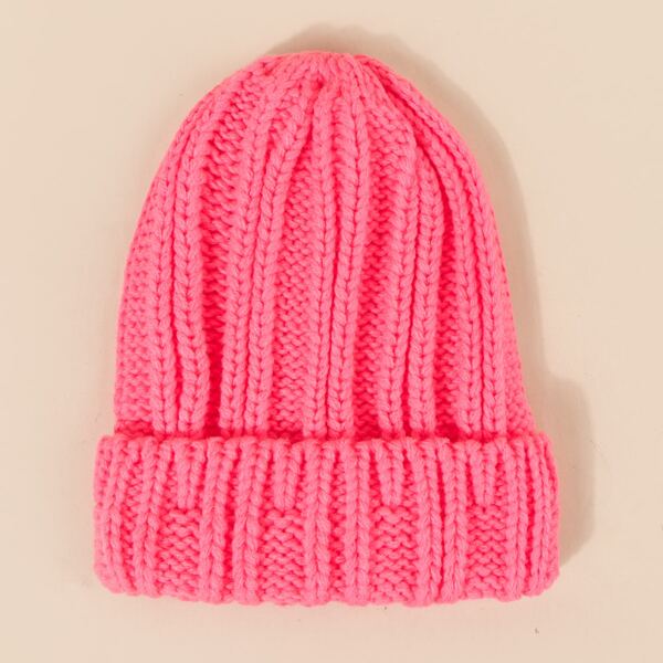 

Toddler Kids Cuffed Beanie, Pink bright