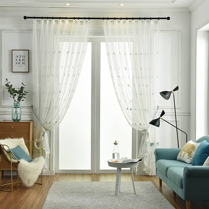 

Flower Embroidery Single Panel Curtain, Multicolor