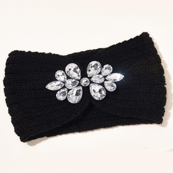 

Rhinestone Decor Headband, Black