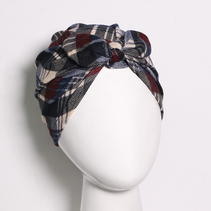 

Plaid Turban Hat, Multicolor