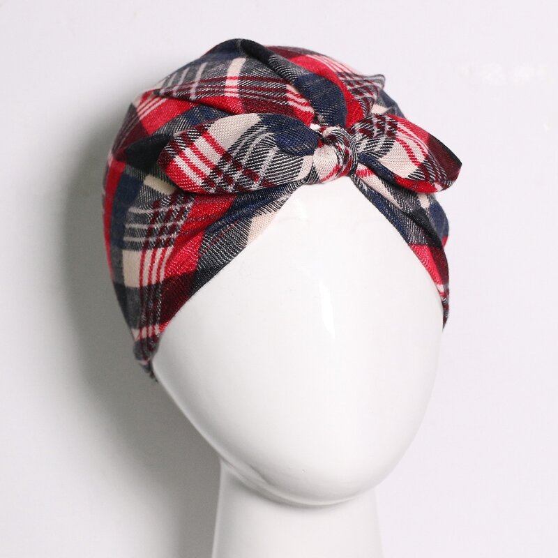 

Plaid Turban Hat, Multicolor