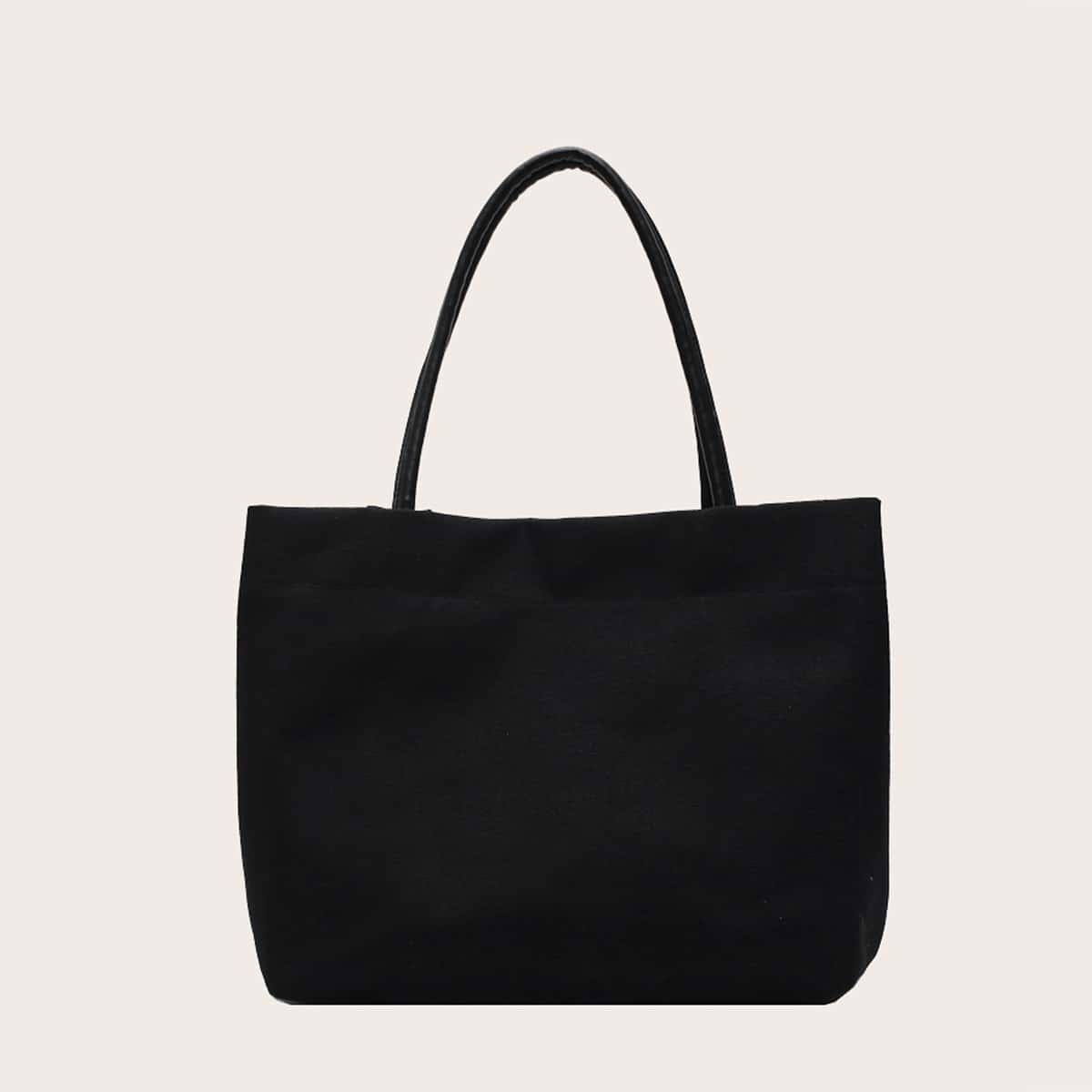 

Minimalist Canvas Tote Bag, Black