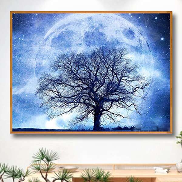 

Moon Print DIY Diamond Painting Without Frame, Multicolor