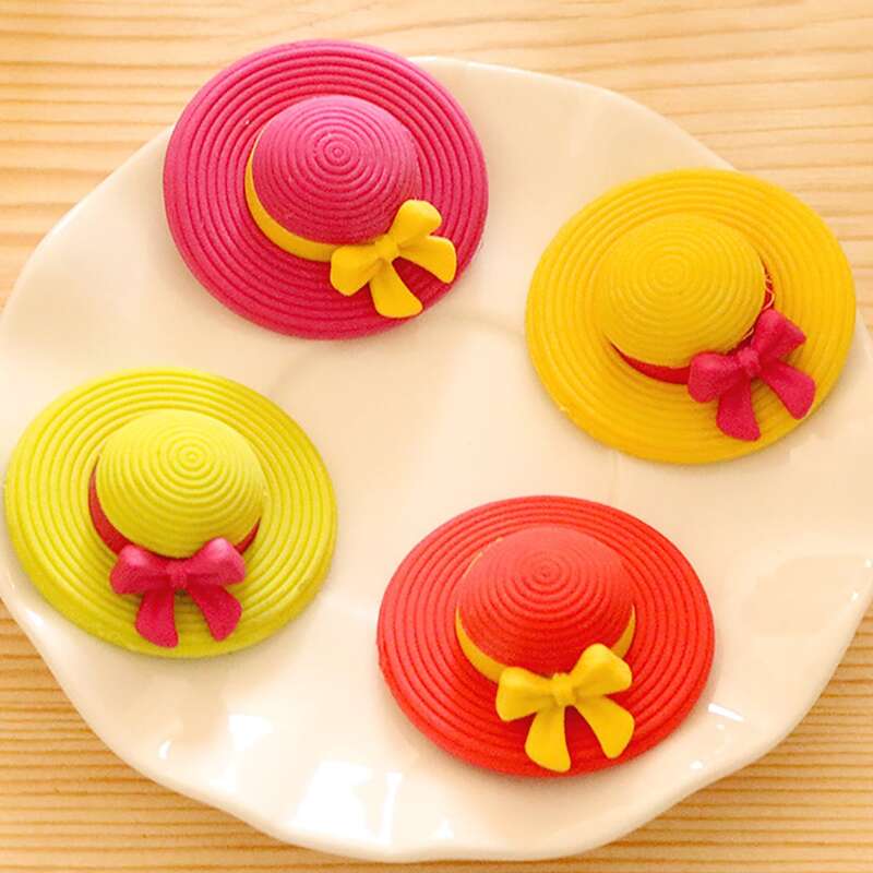 

8pcs Hat Shaped Random Eraser, Multicolor