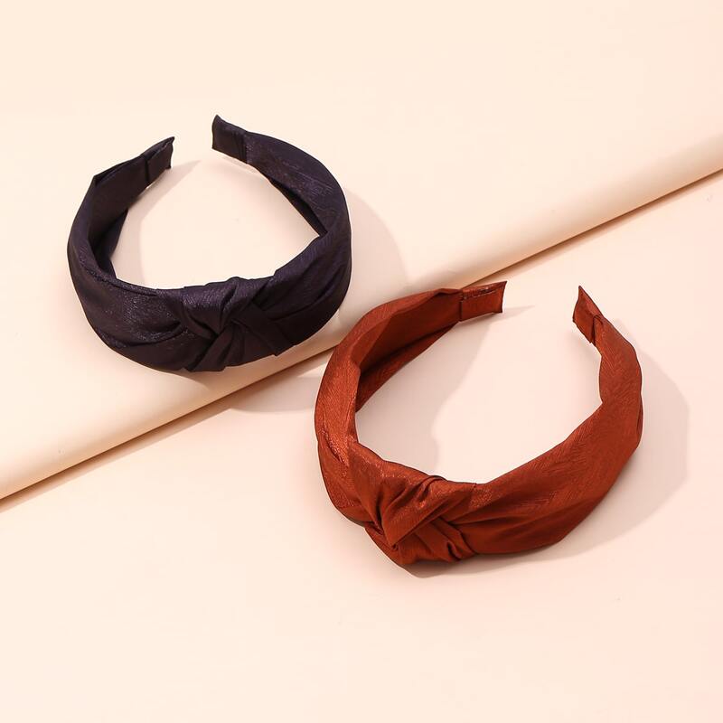 

2pcs Knot Design Hair Hoop, Multicolor