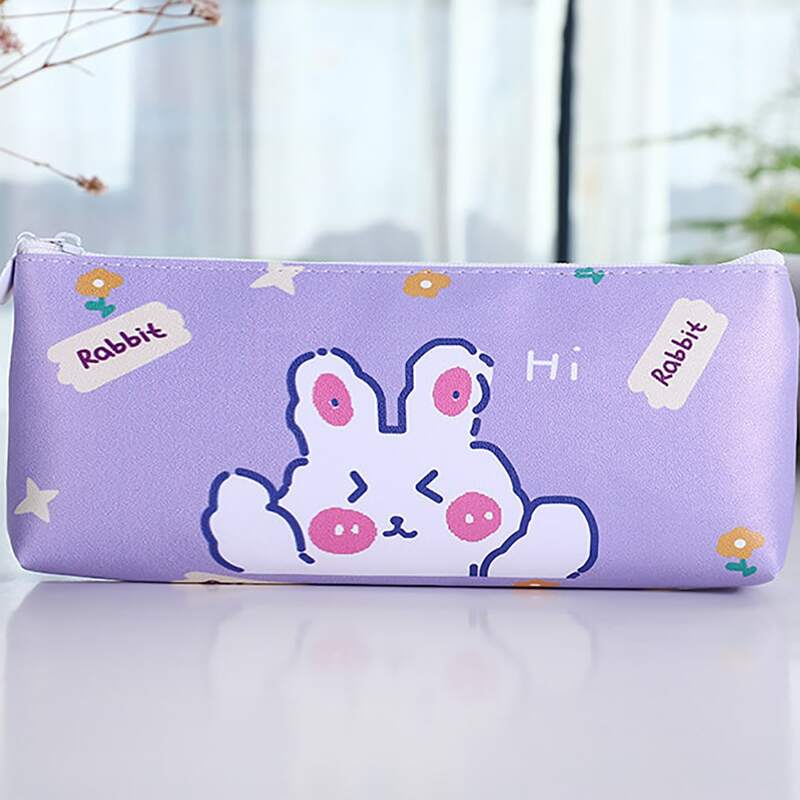 

Rabbit Print Pencil Bag, Purple