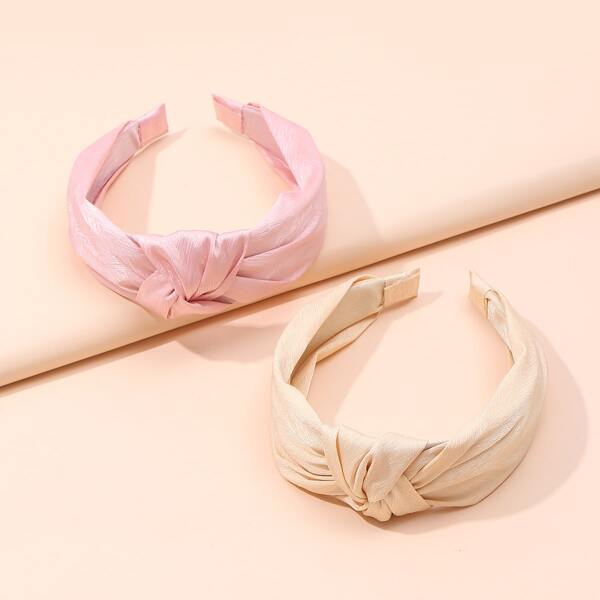 

2pcs Knot Design Hair Hoop, Multicolor