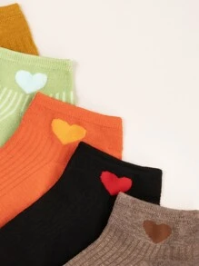 5 pares calcetines con patrón de corazón - Multicolor - Ver 4