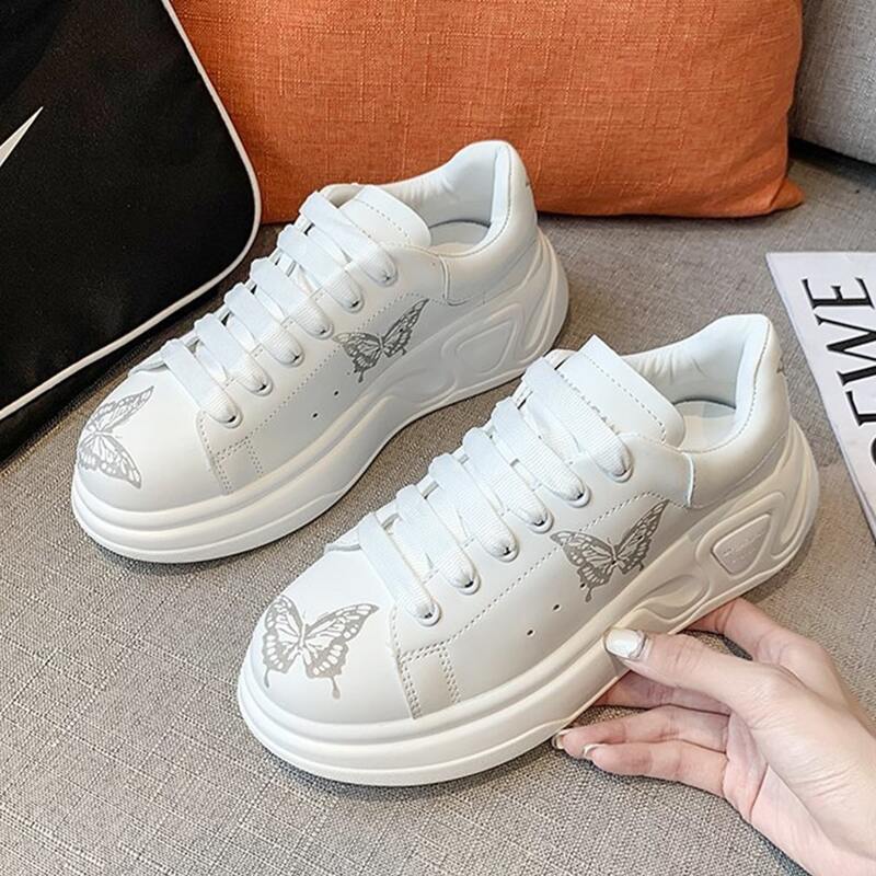 

Butterfly Lace-up Skate Shoes, White