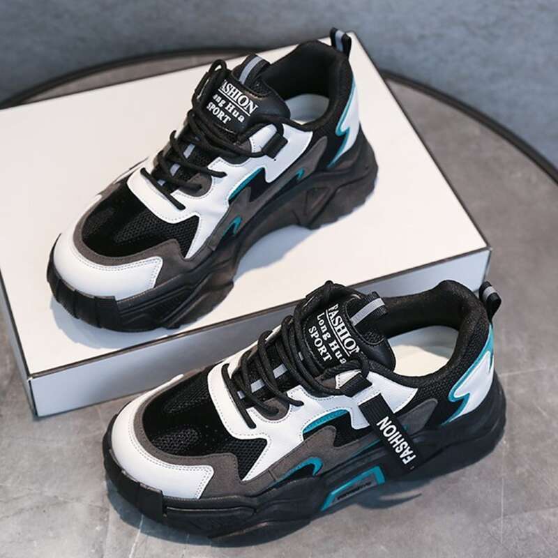 

Colorblock Lace-up Chunky Sneakers, Multicolor
