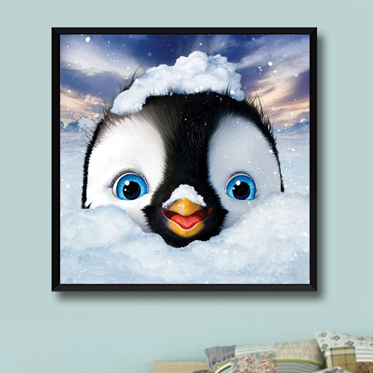 

Cartoon Penguin Print DIY Diamond Painting Without Frame, Multicolor