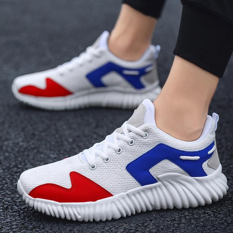

Guys Color Block Lace-up Front Sneakers, White