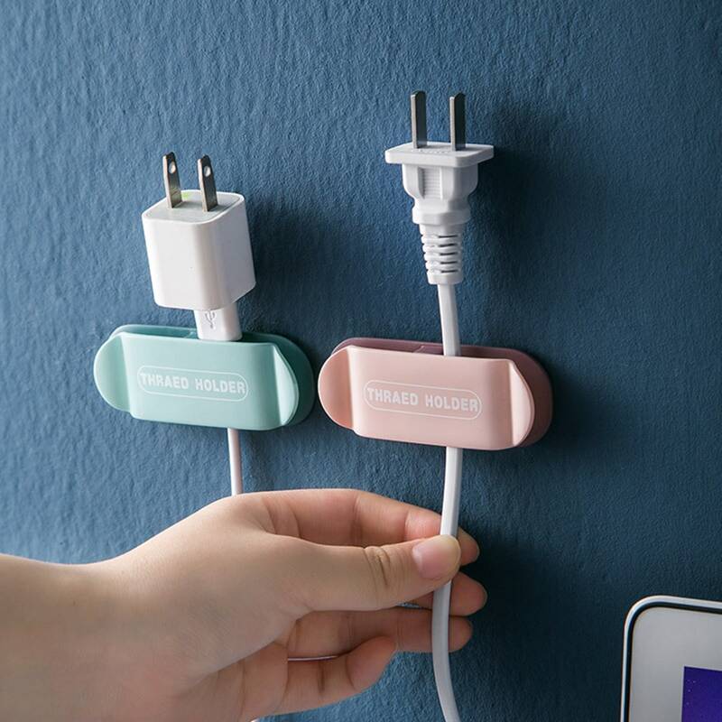 

4pcs Random Wall-mounted Plug Storage Hook, Multicolor
