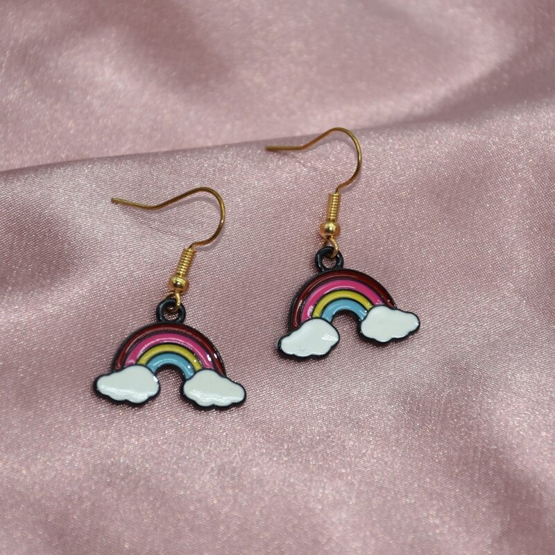 

Cartoon Rainbow Drop Earrings, Multicolor