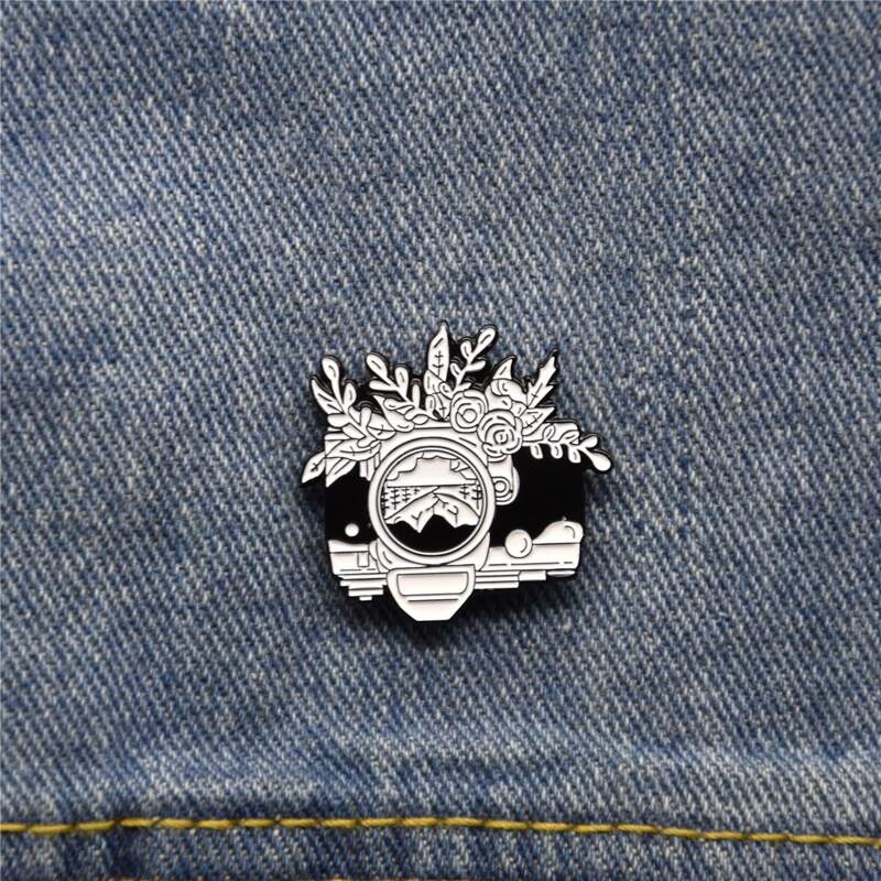 

Creative Camera Design Brooch, Black and white