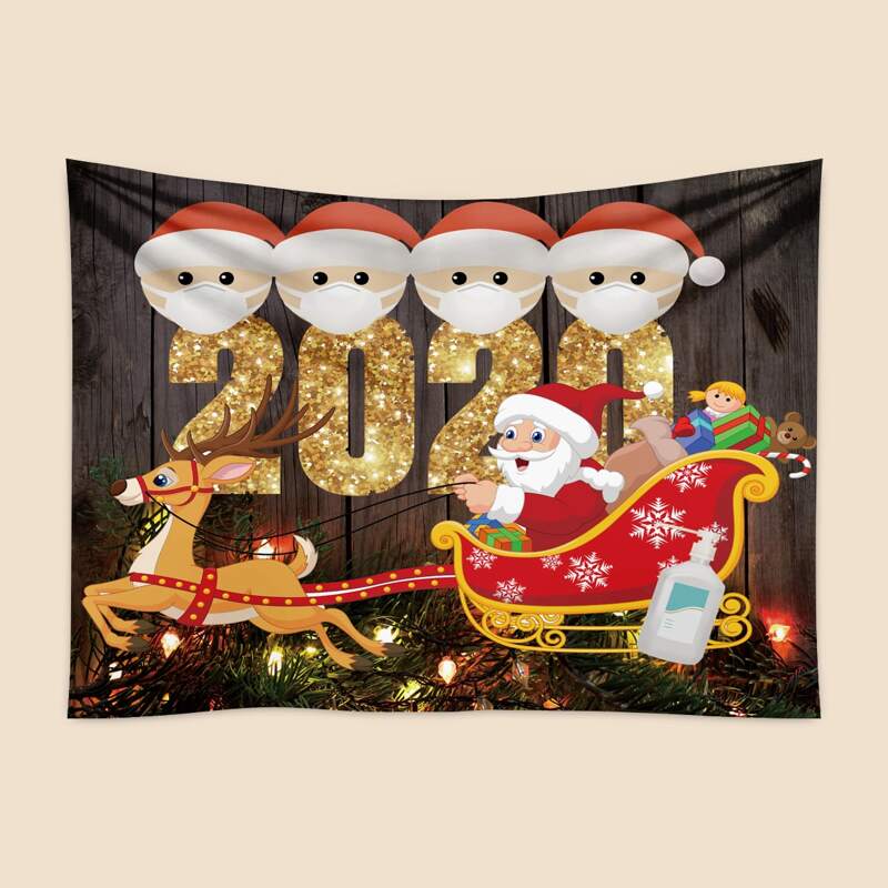 

Christmas Cartoon Graphic Tapestry, Multicolor