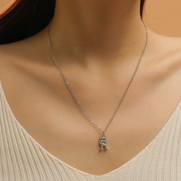 

Halloween Robot Charm Necklace, Silver