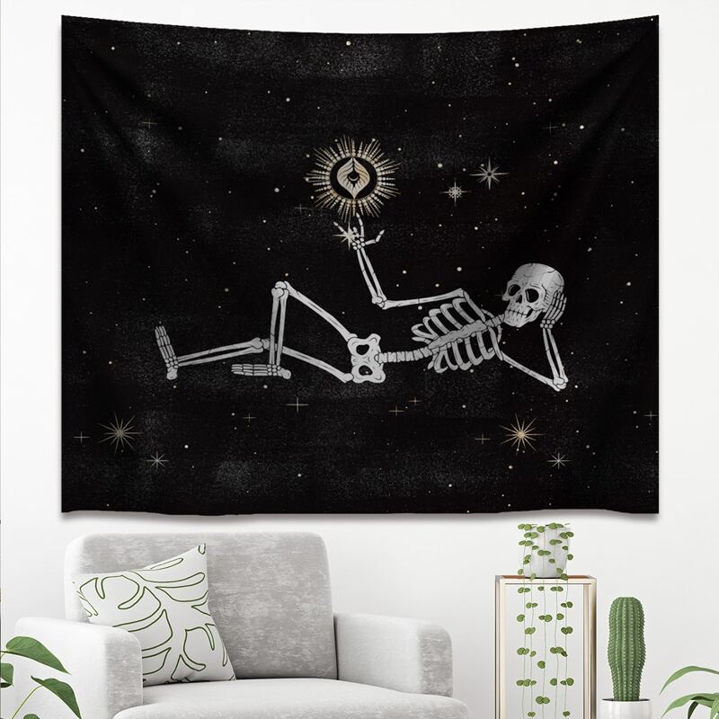 

Skull Pattern Tapestry, Black