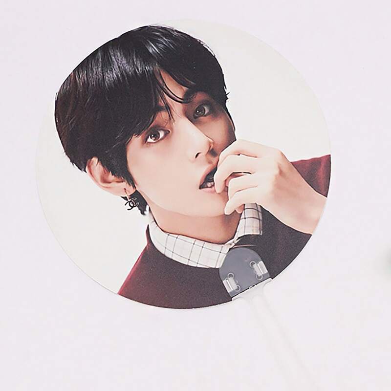 

1pc Figure Print Fan, White