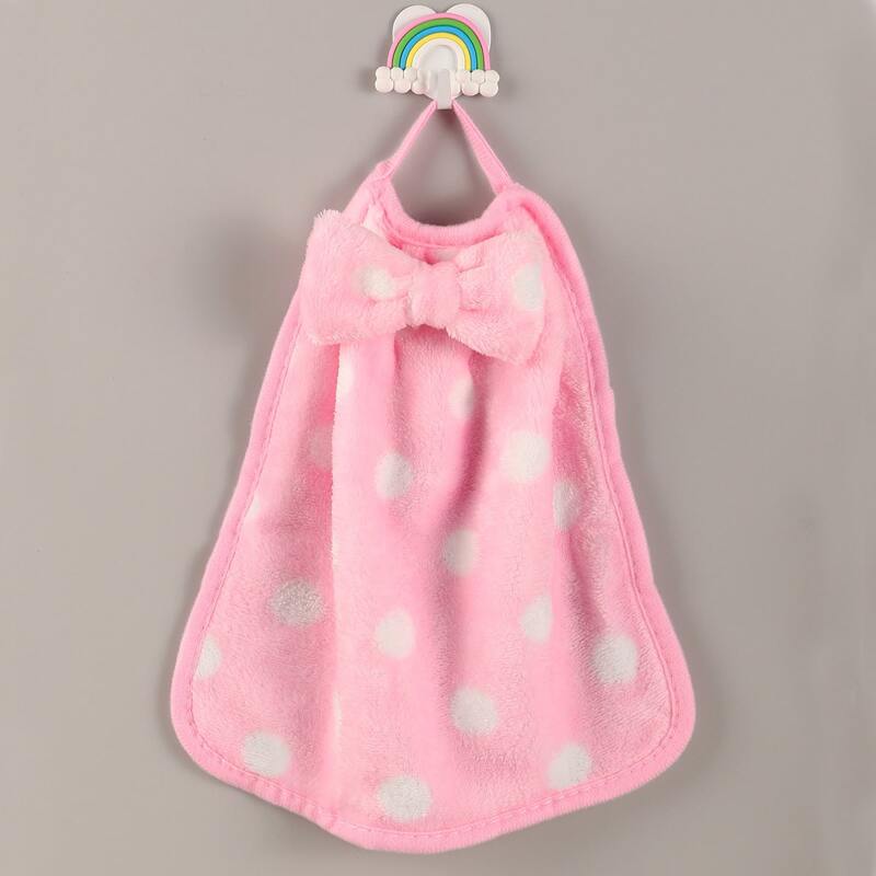 

1pc Bow-knot Decor Hand Towel, Pink