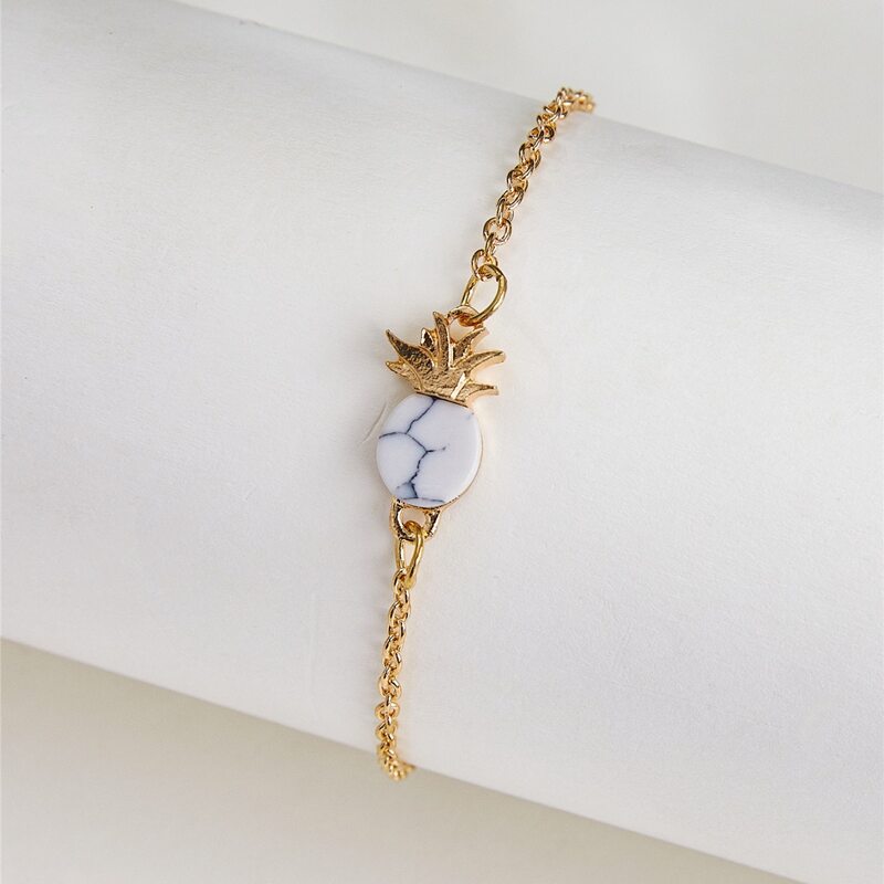 

Pineapple Decor Chain Bracelet, White