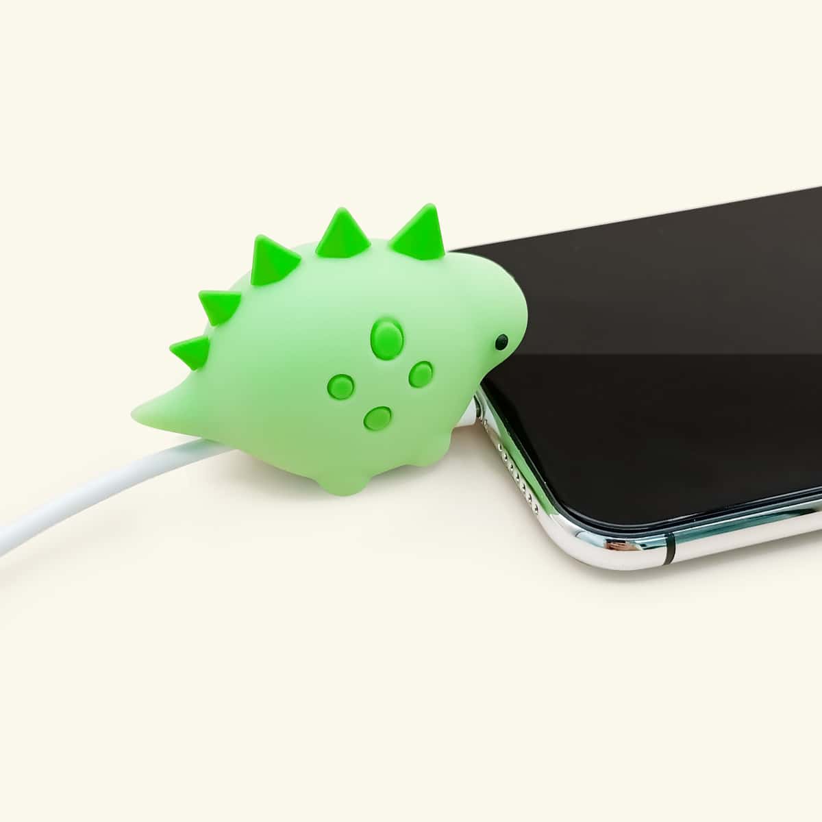 

Dinosaur Shaped Data Cable Protector, Green