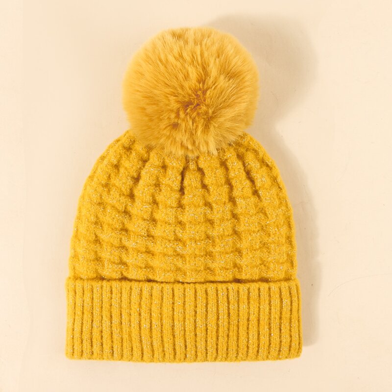 

Pom Pom Beanie, Yellow