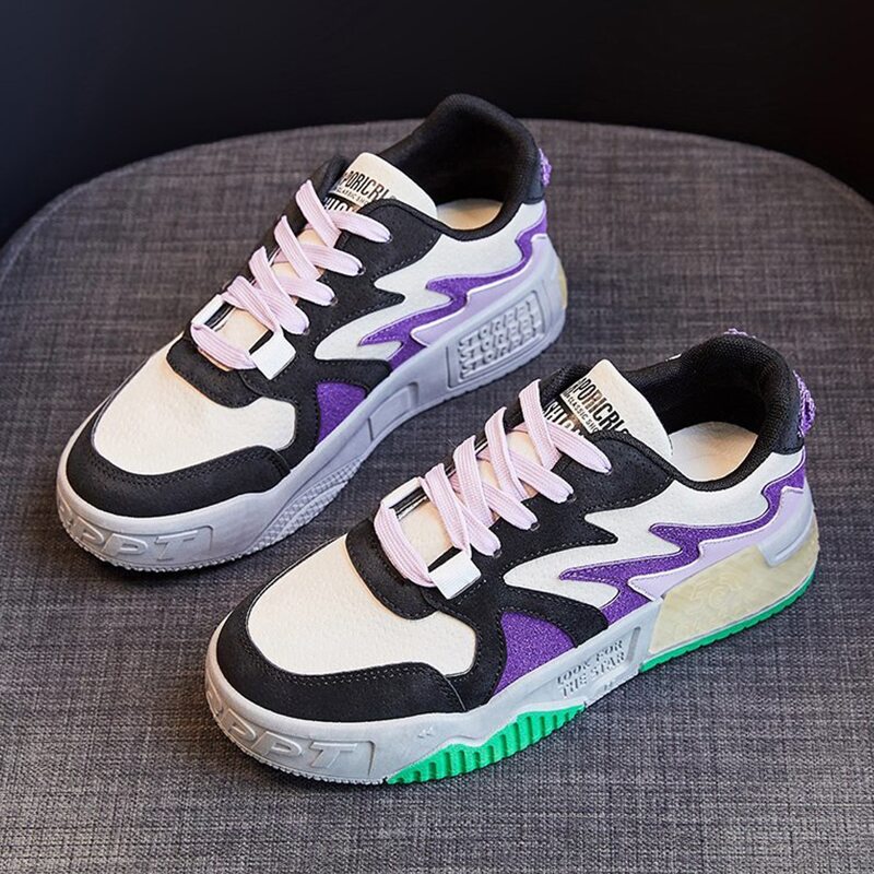 

Colorblock Lace-up Skate Shoes, Multicolor