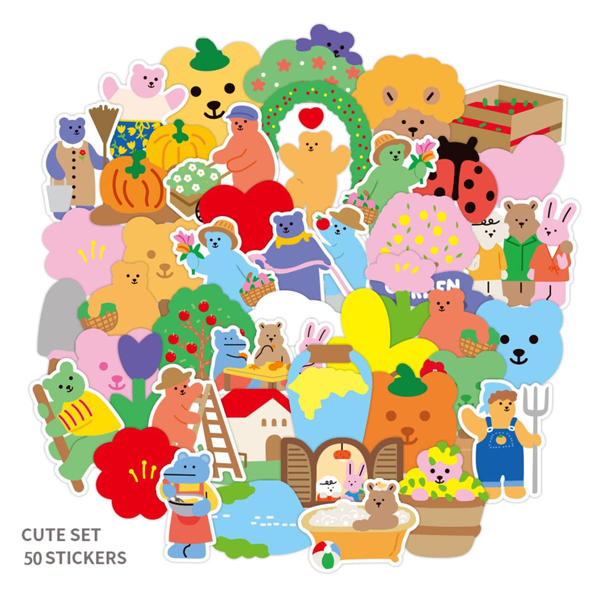 

50pcs Cartoon Bear Sticker, Multicolor