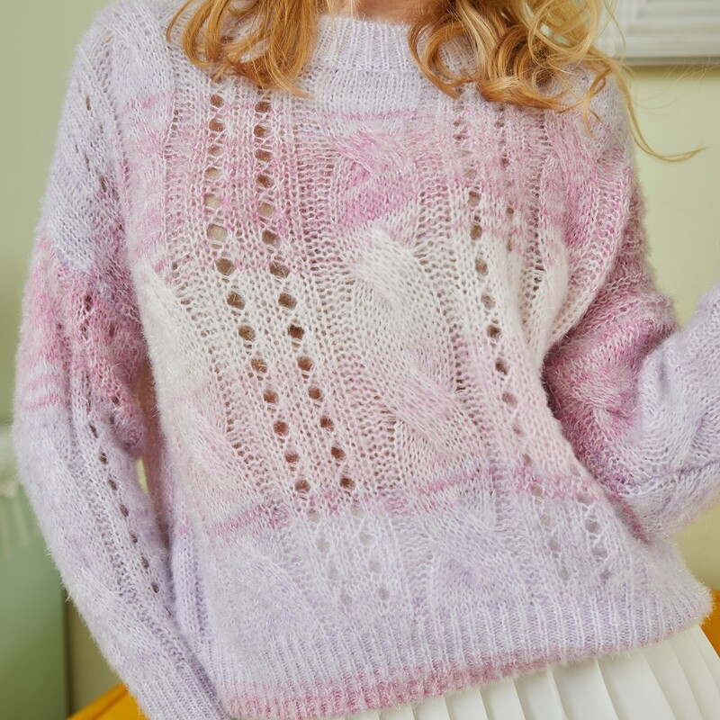 

Tie Dye Cable Knit Sweater, Multicolor