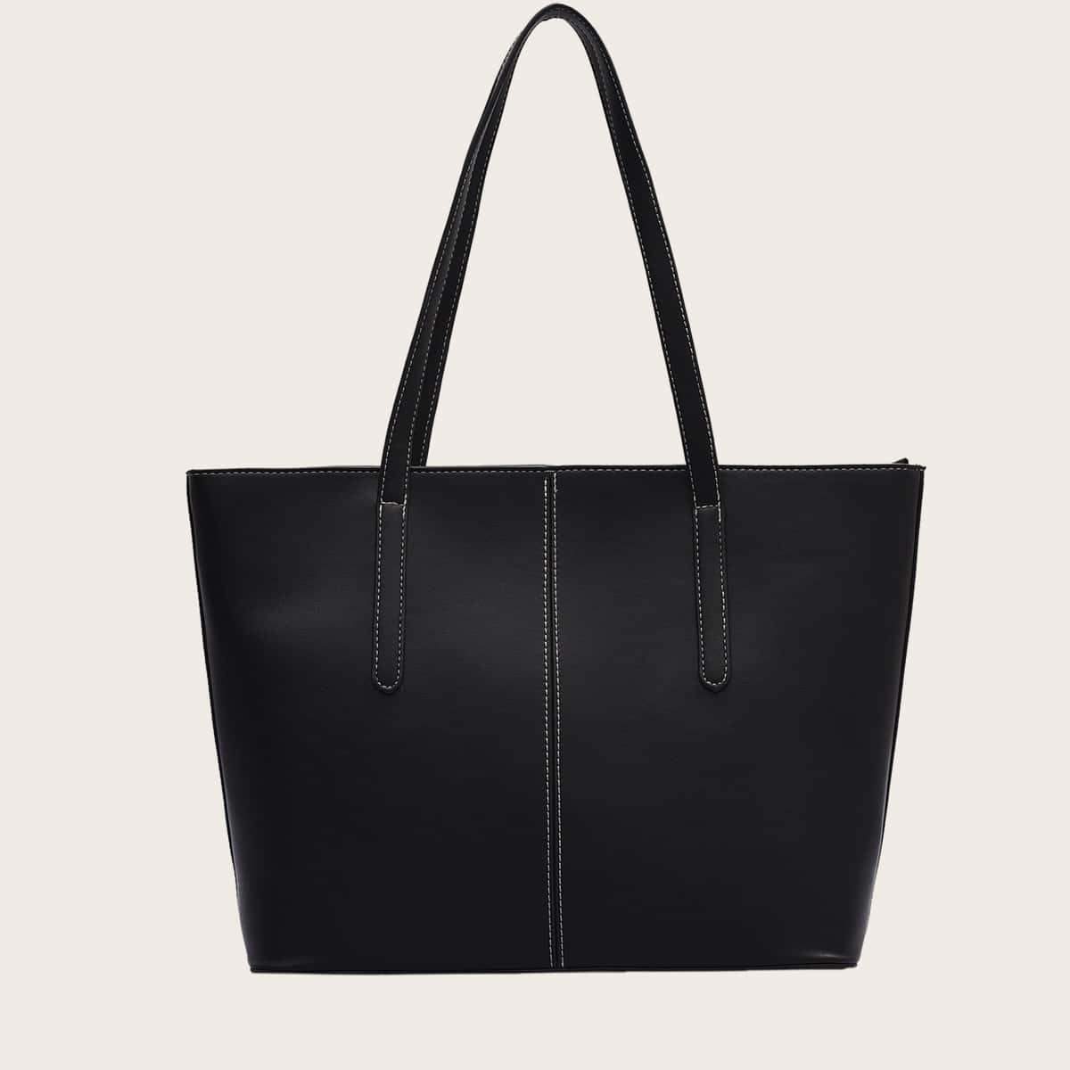 

Stitch Detail Tote Bag, Black