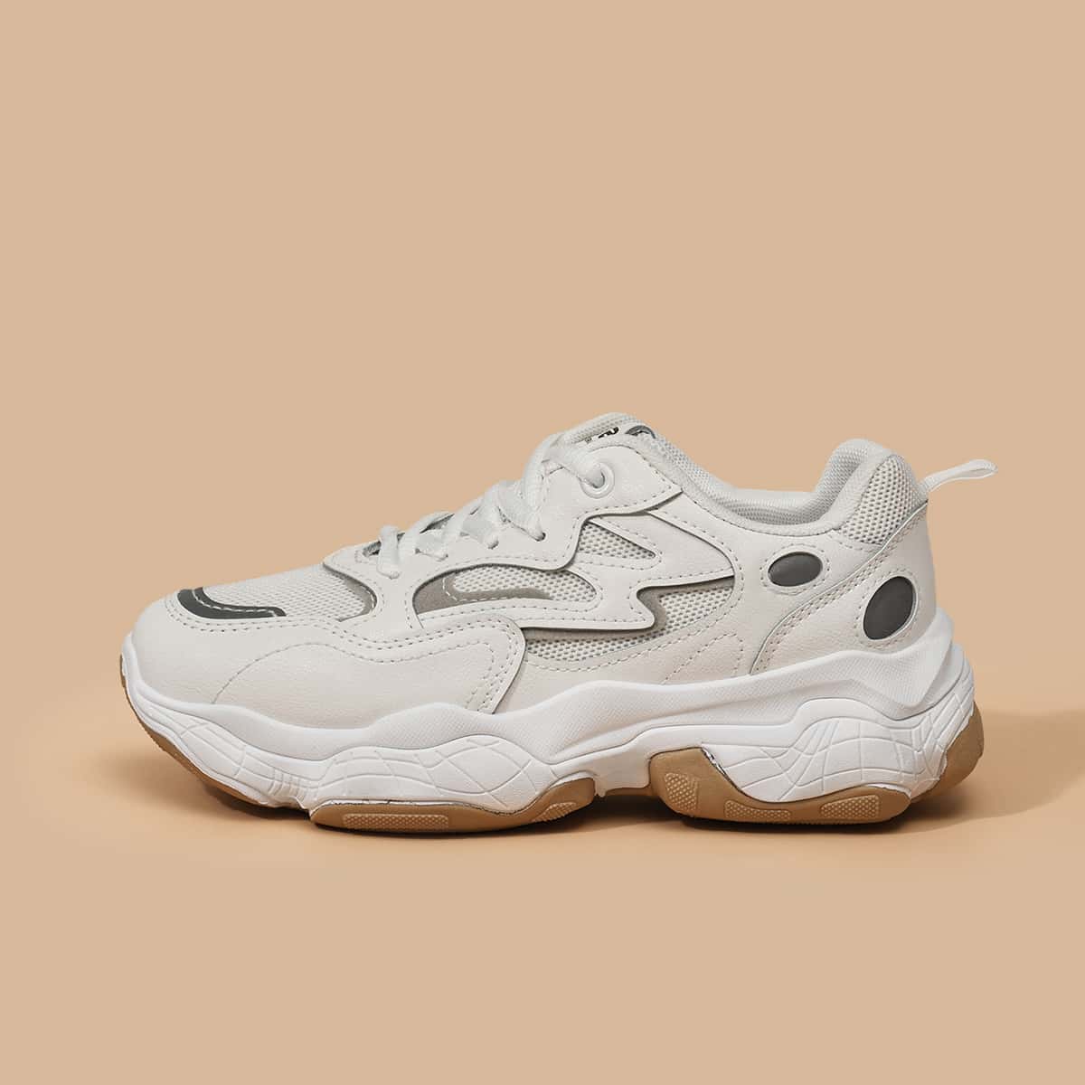 

Lace-up Front Colorblock Sneakers, White